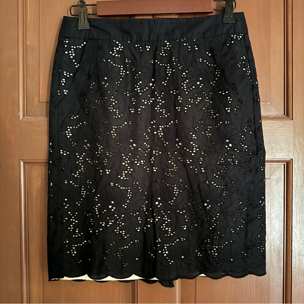 Black & Tan Eyelet Skirt